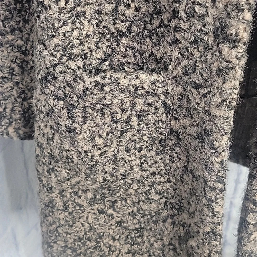 New York Clothing Co. Boucle Open Front Sweater Coat Large Brown Beige - Picture 3 of 8